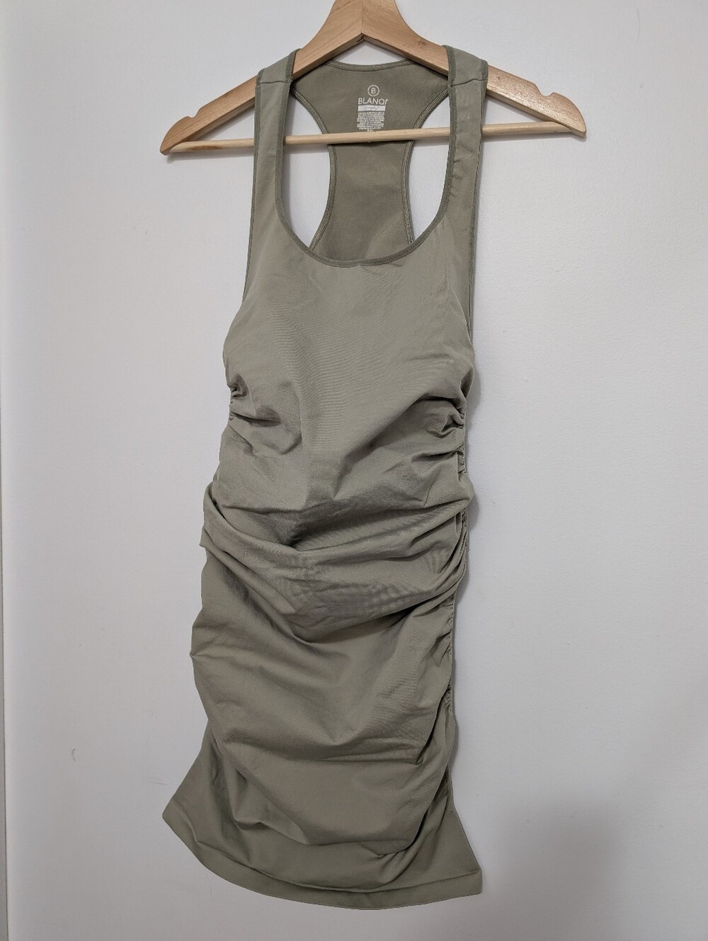 Blanqi Maternity S/M Small Everyday Tunic Racer Back Tank Tan Bodycon Shapewear
